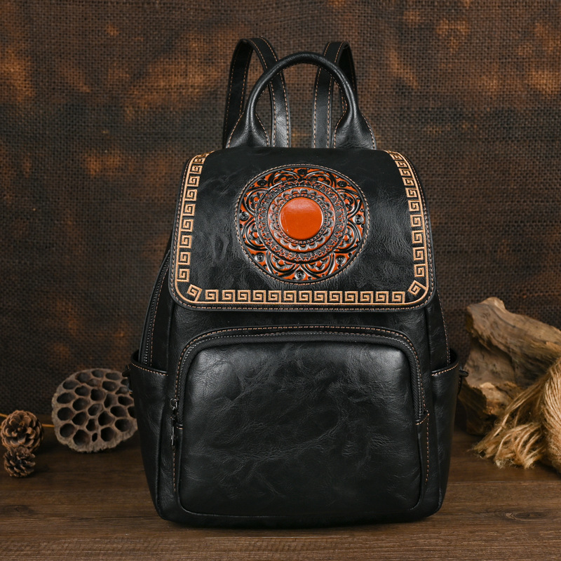 Leather Backpack Vintage - Johnature 2026 Nuovo Zaino Vintage in