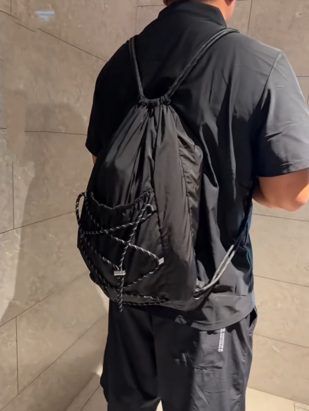 Drawstring Gym Bag - SHELKSBAG Zaino Unisex in Nylon Pieghettato