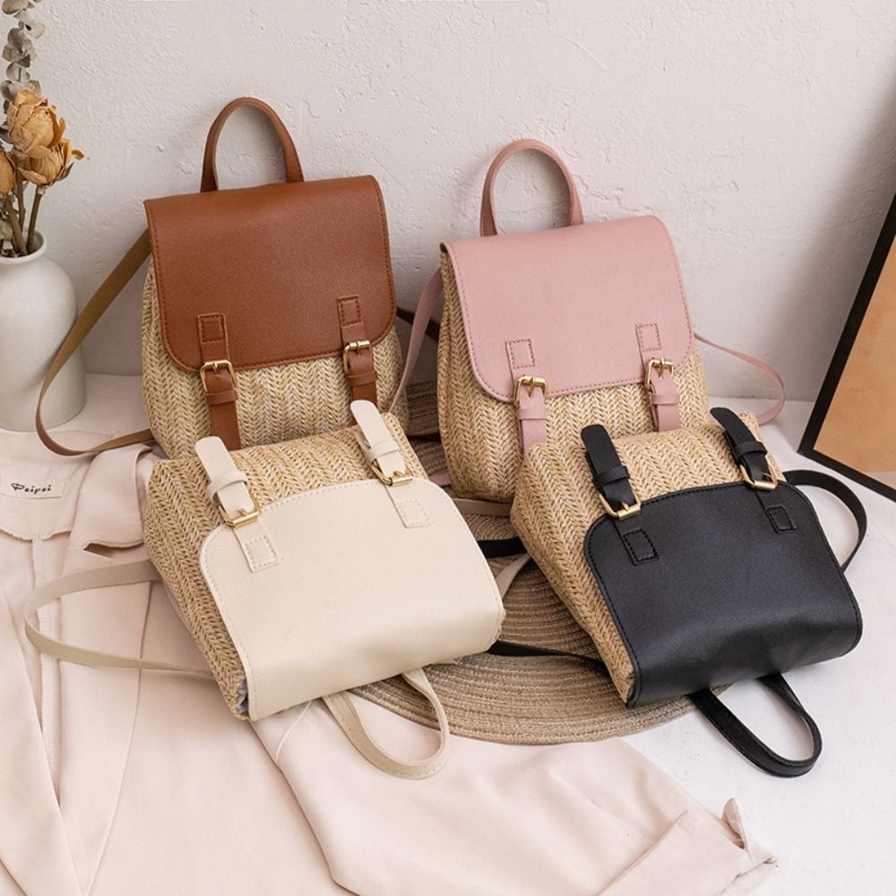 Zaino in Pelle PU e Paglia di  - Leather Backpack Vintage recensione e prezzo