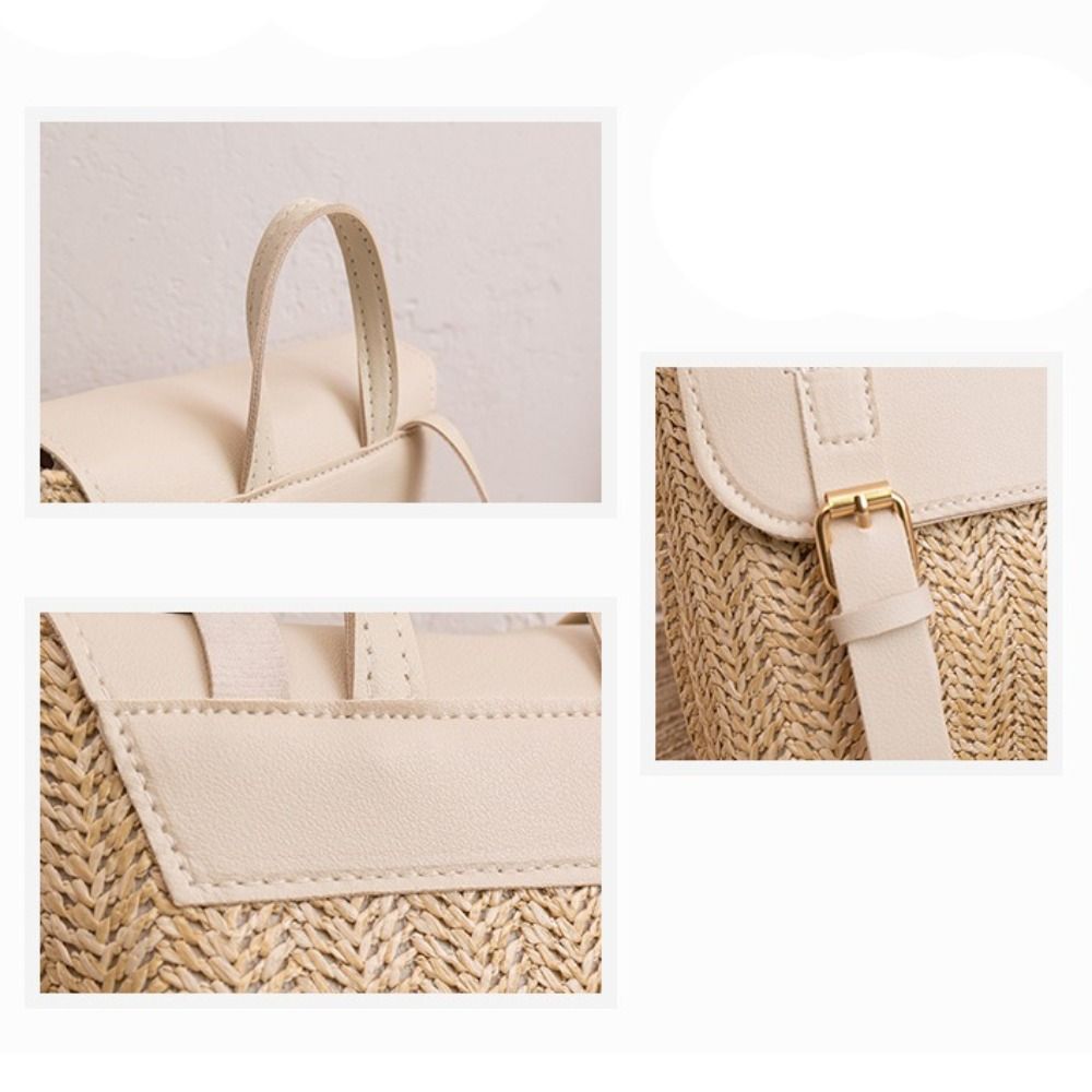 Zaino in Pelle PU e Paglia di  - Leather Backpack Vintage recensione e prezzo