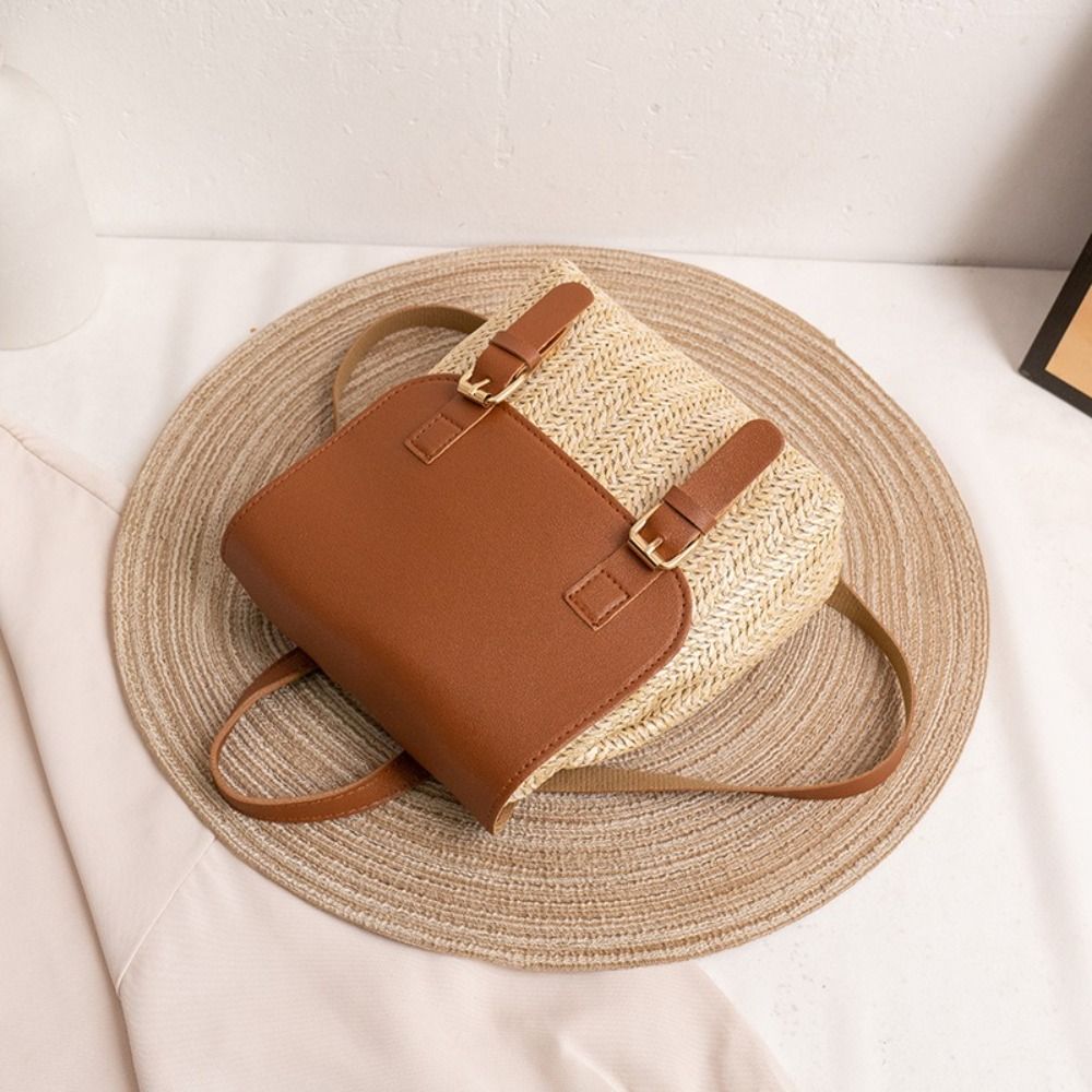 Zaino in Pelle PU e Paglia di  - Leather Backpack Vintage recensione e prezzo
